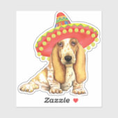Fiesta Basset Hound Vinyl Sticker (Vel)