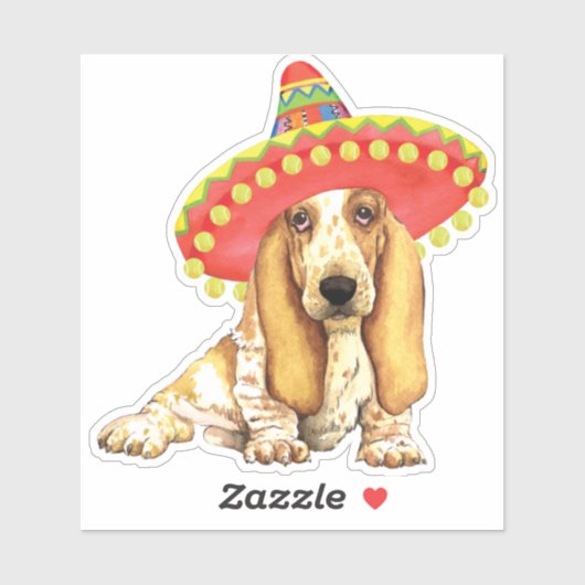 Fiesta Basset Hound Vinyl Sticker (Vel)