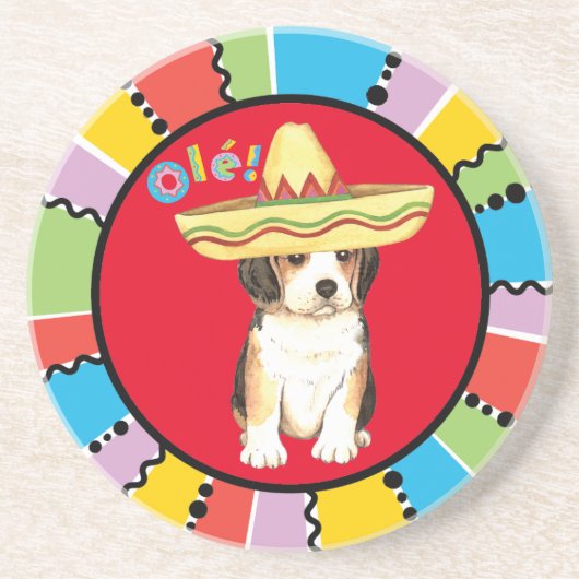 Fiesta Beagle Zandsteen Onderzetter (Voorkant)