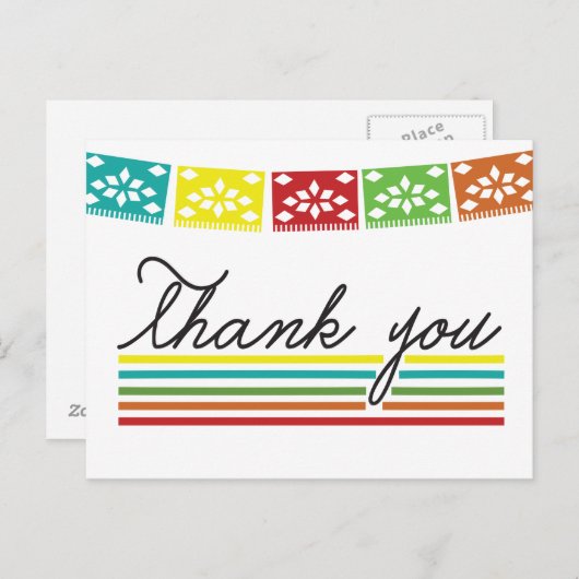 Fiesta Bedankt Post Kaart (Voorkant / Achterkant)