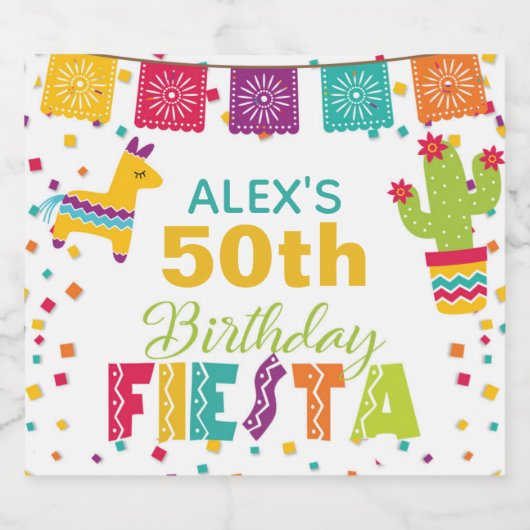 Fiesta Bierlabel Wit - Naam/Jaar aanpassen Bier Etiket (Enkel label)