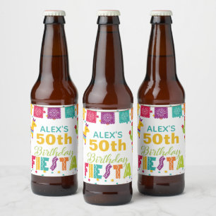 Fiesta Bierlabel Wit - Pas Naam/jaar aan Bier Etiket