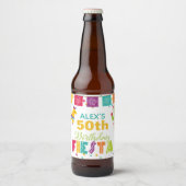 Fiesta Bierlabel Wit - Pas Naam/jaar aan Bier Etiket (Voorkant)