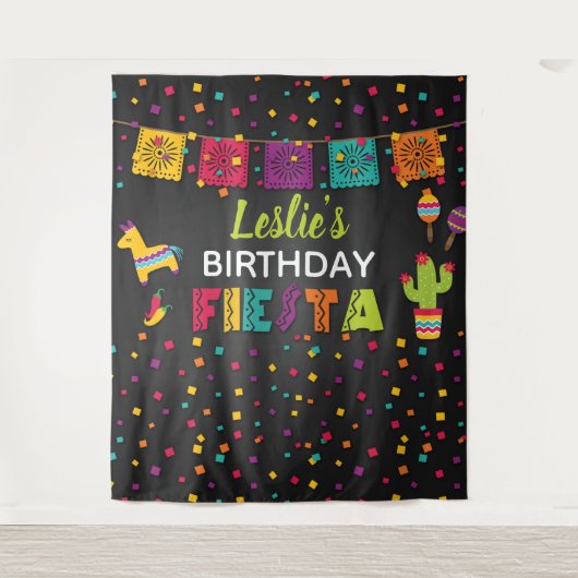 Fiesta Birthday Backdrop - Pinata Wandkleed (Voorkant)