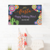 Fiesta Birthday banner Mexican Cactus Floral (Insitu)