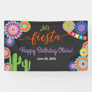 Fiesta Birthday banner Mexican Cactus Floral