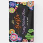 Fiesta Birthday banner Mexican Cactus Floral (Verticaal)