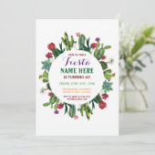 Fiesta Birthday Cactus Cacti Mexico Invitation Kaart (Staand voorkant)
