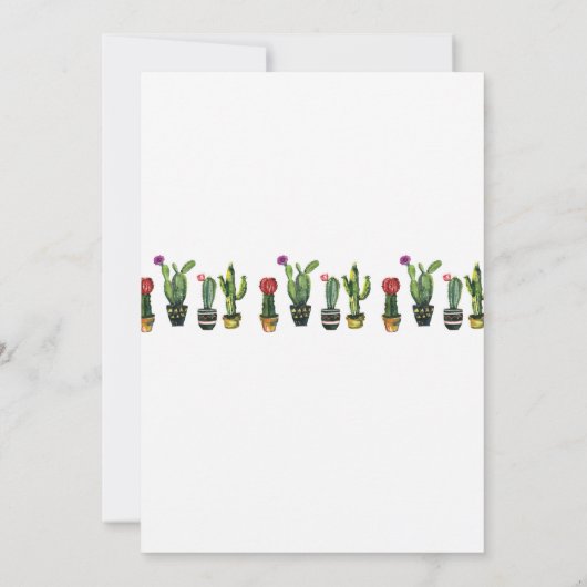 Fiesta Birthday Cactus Cacti Mexico Invitation Kaart (Achterkant)