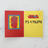 Fiesta Birthday Card Red Chili Pepper Ristra Kaart (Binnen)