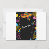 Fiesta Birthday Chalkboard Mexican Kaart (Achterkant)