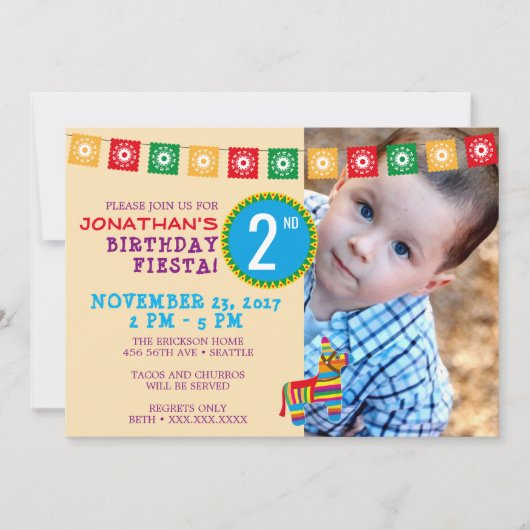 FIESTA BIRTHDAY INVITATIE KAART (Voorkant)