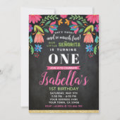 Fiesta Birthday Invitation, Chalkboard Kaart (Voorkant)