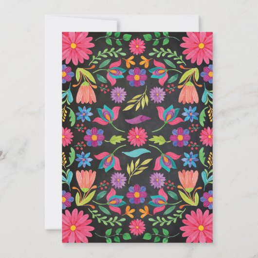 Fiesta Birthday Invitation, Chalkboard Kaart (Achterkant)