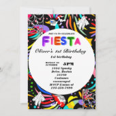 Fiesta Birthday Invitation Chalkboard Mexican Kaart (Voorkant)