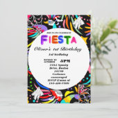 Fiesta Birthday Invitation Chalkboard Mexican Kaart (Staand voorkant)
