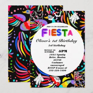 Fiesta Birthday Invitation Chalkboard Mexican Kaart