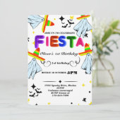 Fiesta Birthday Invitation Chalkboard Mexican Kaart (Staand voorkant)