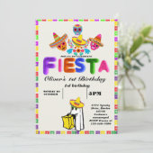 Fiesta Birthday Invitation Chalkboard Mexican Kaart (Staand voorkant)