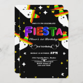 Fiesta Birthday Invitation Chalkboard Mexican Kaart (Voorkant / Achterkant)