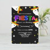 Fiesta Birthday Invitation Chalkboard Mexican Kaart (Staand voorkant)