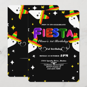 Fiesta Birthday Invitation Chalkboard Mexican Kaart