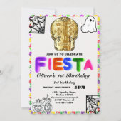 Fiesta Birthday Invitation Chalkboard Mexican Kaart (Voorkant)