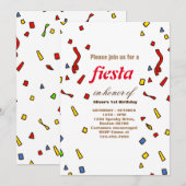 Fiesta Birthday Invitation Chalkboard Mexican Kaart (Voorkant / Achterkant)