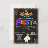 Fiesta Birthday Invitation Chalkboard Mexican Kaart (Voorkant)