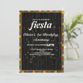 Fiesta Birthday Invitation Chalkboard Mexican Kaart (Staand voorkant)