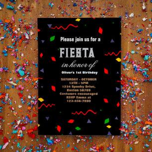Fiesta Birthday Invitation Chalkboard Mexican Kaart