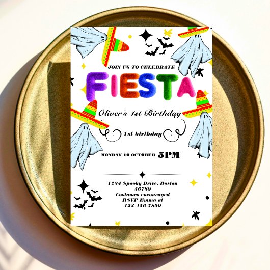 Fiesta Birthday Invitation Chalkboard Mexican Kaart