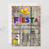 Fiesta Birthday Invitation Chalkboard Mexican Kaart (Voorkant)