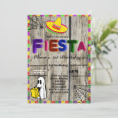 Fiesta Birthday Invitation Chalkboard Mexican Kaart (Staand voorkant)