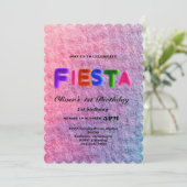 Fiesta Birthday Invitation Chalkboard Mexican Kaart (Staand voorkant)