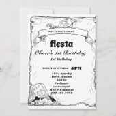 Fiesta Birthday Invitation Chalkboard Mexican Kaart (Voorkant)