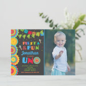 Fiesta Birthday Invitation Fiesta Fun Turning Uno Kaart (Staand voorkant)