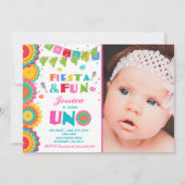 Fiesta Birthday Invitation Fiesta Fun Turning Uno Kaart (Voorkant)