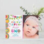Fiesta Birthday Invitation Fiesta Fun Turning Uno Kaart (Staand voorkant)