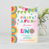 Fiesta Birthday Invitation Fiesta Fun Turning Uno Kaart (Staand voorkant)