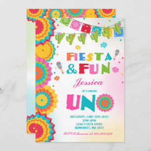 Fiesta Birthday Invitation Fiesta Fun Turning Uno Kaart