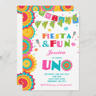 Fiesta Birthday Invitation Fiesta Fun Turning Uno Kaart