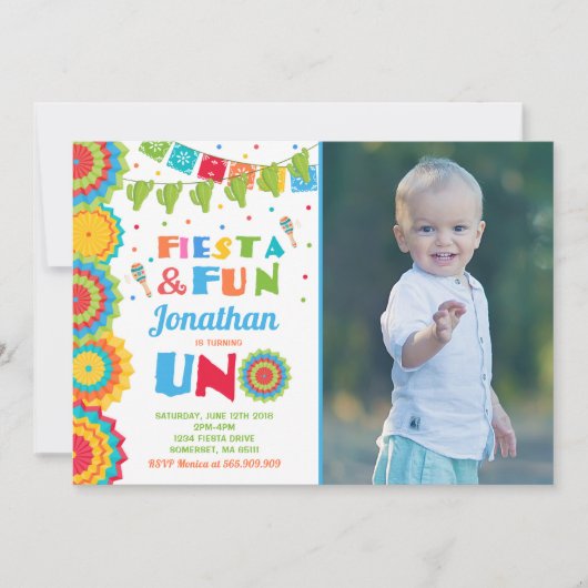 Fiesta Birthday Invitation Fiesta Fun Turning Uno Kaart (Voorkant)