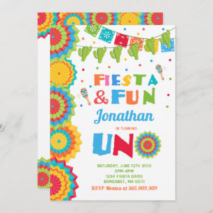 Fiesta Birthday Invitation Fiesta Fun Turning Uno Kaart