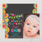Fiesta Birthday Invitation Fiesta Fun Turning Uno Kaart (Voorkant / Achterkant)