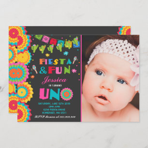 Fiesta Birthday Invitation Fiesta Fun Turning Uno Kaart