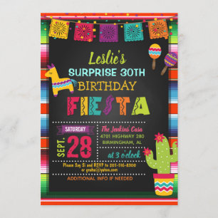 Fiesta Birthday Invitation for Pinata Kaart