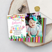 Fiesta Birthday Invitation Girl Mexican Cactus Kaart