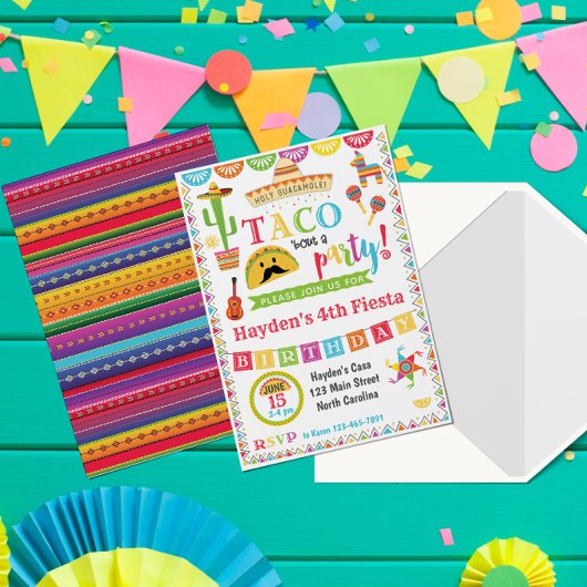 Fiesta Birthday Invitation, Mexicaanse Fiesta Part Kaart