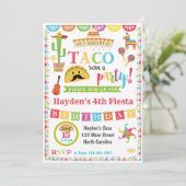 Fiesta Birthday Invitation, Mexicaanse Fiesta Part Kaart (Staand voorkant)